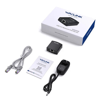 WAVLINK NU72P11 USB 2.0 Ethernet Network Printer Power Adapter 100Mbps Network Print Server
