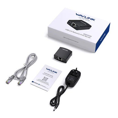 WAVLINK NU72P11 USB 2.0 Ethernet Network Printer Power Adapter 100Mbps Network Print Server