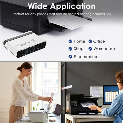 WAVLINK NU516U1 Wireless USB Print Server with 10 / 100Mbps LAN / Bridge WiFi USB2.0 Wireless Printer Server