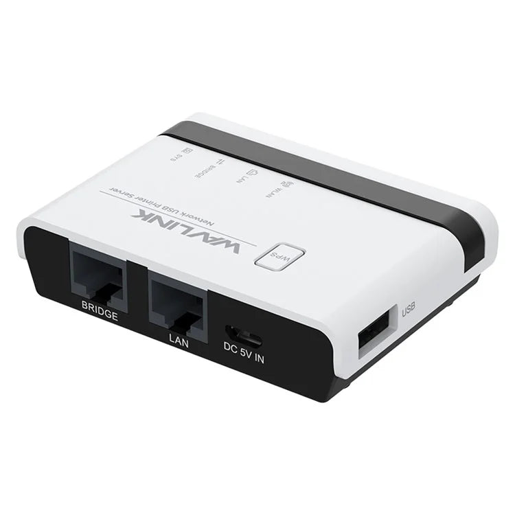 WAVLINK NU516U1 Wireless USB Print Server with 10 / 100Mbps LAN / Bridge WiFi USB2.0 Wireless Printer Server