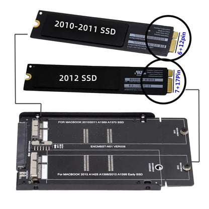 SA-072 2.5inch SATA 22Pin for Mac Air Pro Retina 2010 2011 2012 SSD 12+6Pin 17+7Pin A1425 A1398 MC975 MC976 Case Enclosure