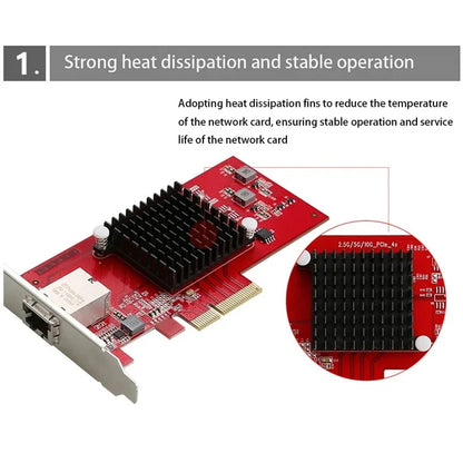 TXA074 AQC107 Desktop Computer RJ45 Port Network Card 10G PCI-E X4 Network Card