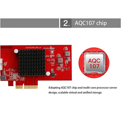 TXA074 AQC107 Desktop Computer RJ45 Port Network Card 10G PCI-E X4 Network Card