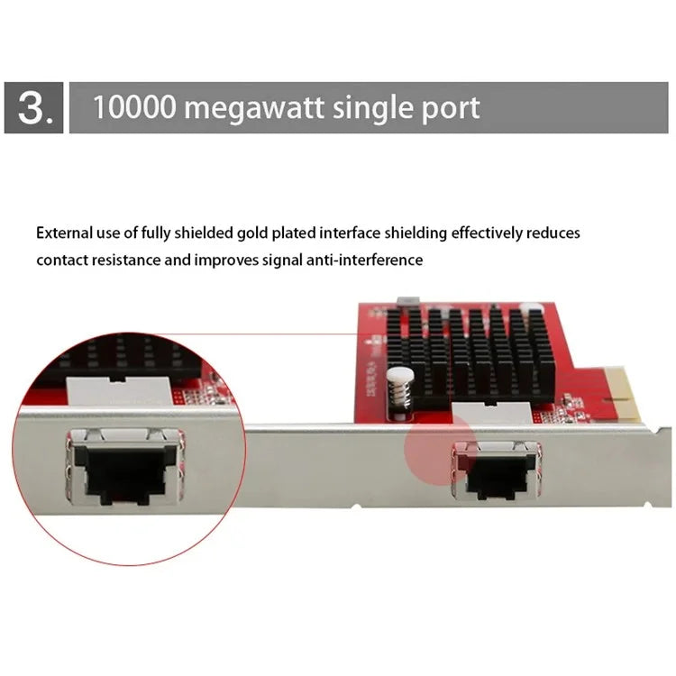 TXA074 AQC107 Desktop Computer RJ45 Port Network Card 10G PCI-E X4 Network Card