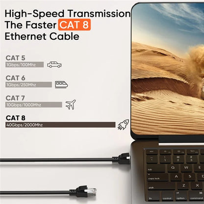 CABLECREATION CL0342 3m CAT8 40Gbps 2000MHz RJ45 Network Cable High Speed Ethernet Cable
