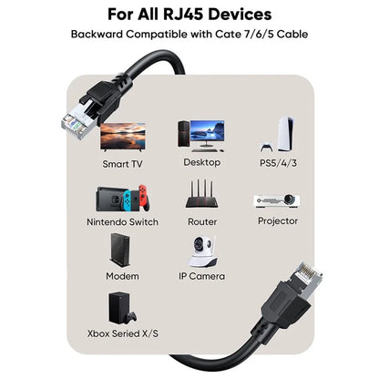 CABLECREATION CL0342 3m CAT8 40Gbps 2000MHz RJ45 Network Cable High Speed Ethernet Cable