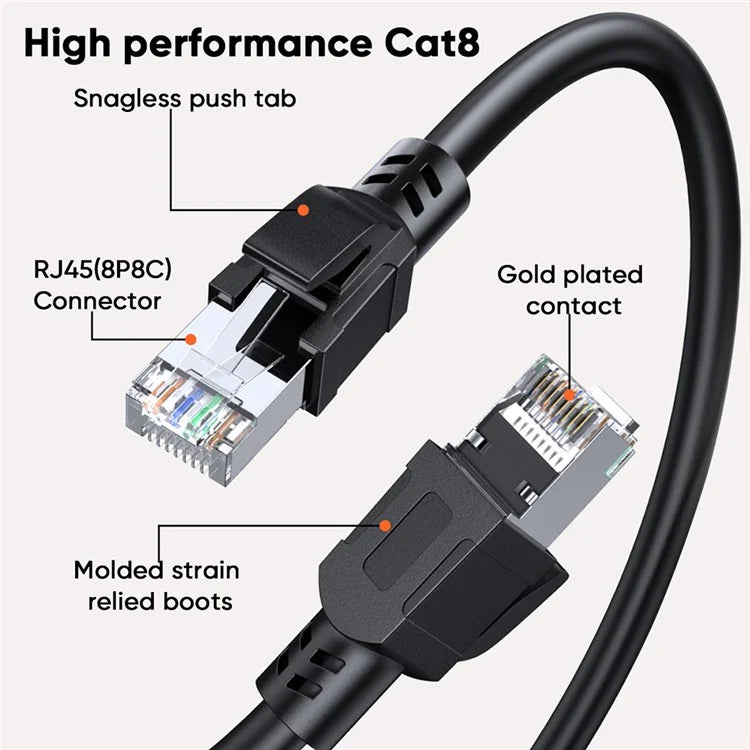 CABLECREATION CL0399 1m CAT8 40Gbps 2000MHz Network Cable Computer Router RJ45 Ethernet Cable