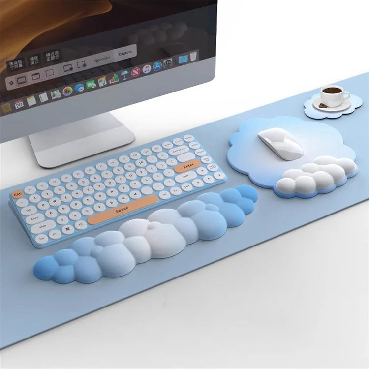Wrist Rest Design Gradient Cloud Anti-slip Mouse Pad + Keyboard Wrist Rest Pad