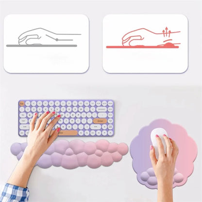 Wrist Rest Design Gradient Cloud Anti-slip Mouse Pad + Keyboard Wrist Rest Pad