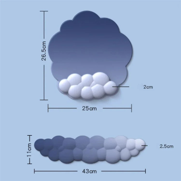 Wrist Rest Design Gradient Cloud Anti-slip Mouse Pad + Keyboard Wrist Rest Pad