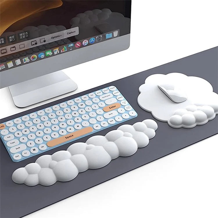 Wrist Rest Design Cloud Shape Mouse Pad Leather Anti-slip Mouse Pad