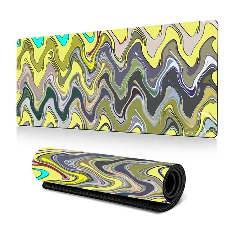300 x 800 x 2mm Abstract Fluid Pattern Anti-Slip Mouse Pad Large Rubber Mouse Mat