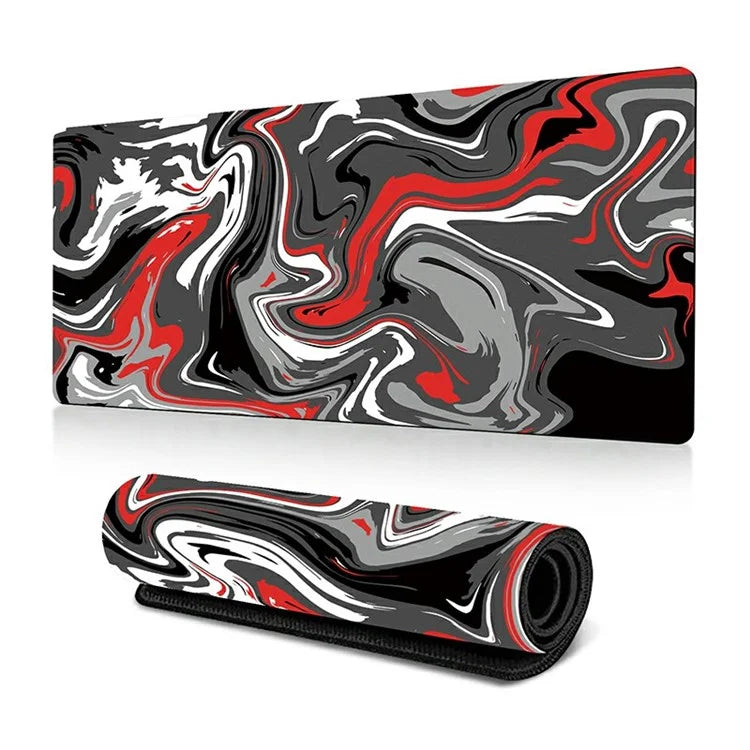 300 x 800 x 3mm Abstract Fluid Pattern Rubber Mouse Pad Large Non-Slip Mouse Mat