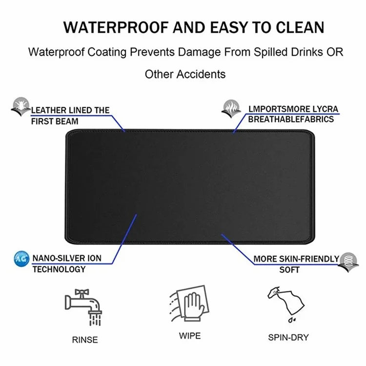 300 x 800 x 3mm Abstract Fluid Pattern Rubber Mouse Pad Large Non-Slip Mouse Mat