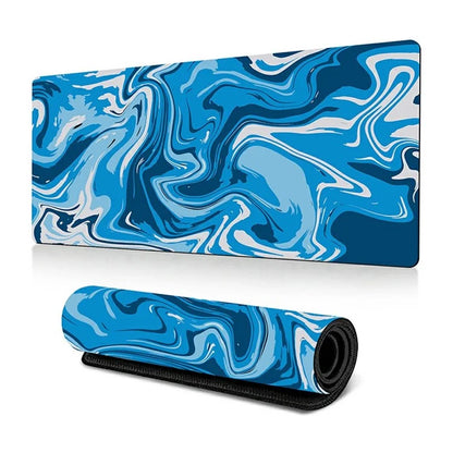 300 x 800 x 3mm Abstract Fluid Pattern Rubber Mouse Pad Large Non-Slip Mouse Mat