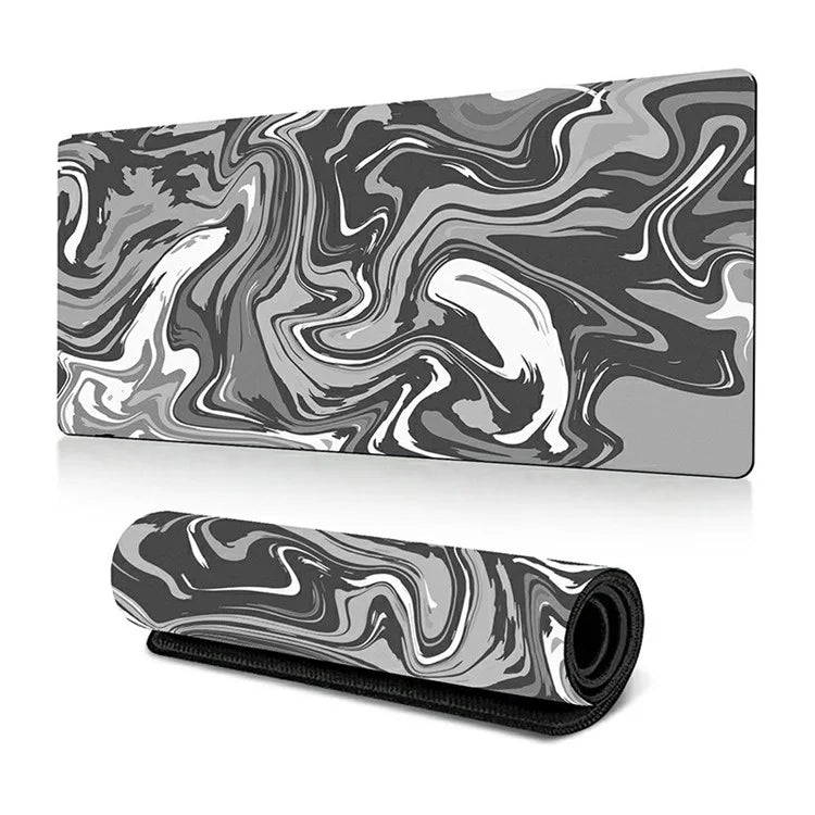 300 x 800 x 3mm Abstract Fluid Pattern Rubber Mouse Pad Large Non-Slip Mouse Mat