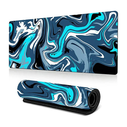 300 x 800 x 3mm Abstract Fluid Pattern Rubber Mouse Pad Large Non-Slip Mouse Mat