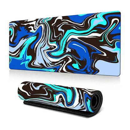 300 x 800 x 3mm Abstract Fluid Pattern Rubber Mouse Pad Large Non-Slip Mouse Mat