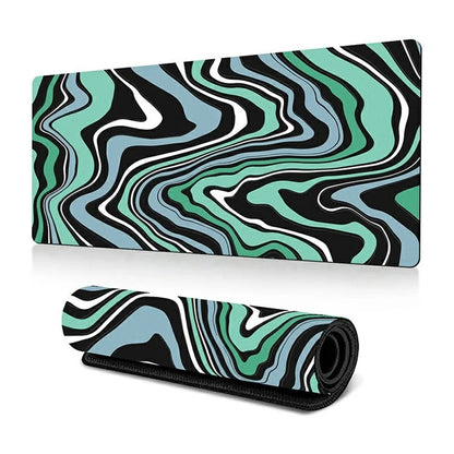 300 x 800 x 3mm Abstract Fluid Pattern Rubber Mouse Pad Large Non-Slip Mouse Mat