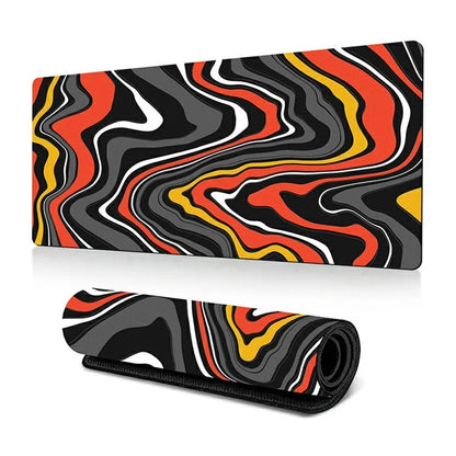 300 x 800 x 3mm Abstract Fluid Pattern Rubber Mouse Pad Large Non-Slip Mouse Mat