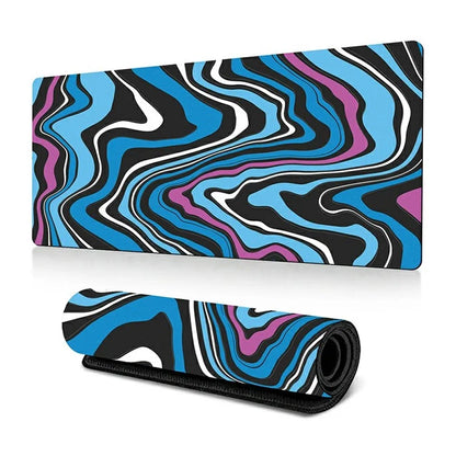 300 x 800 x 3mm Abstract Fluid Pattern Rubber Mouse Pad Large Non-Slip Mouse Mat