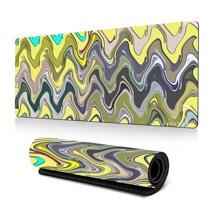 300 x 800 x 3mm Non-Slip Rubber Mouse Pad Abstract Fluid Pattern Large Mouse Mat