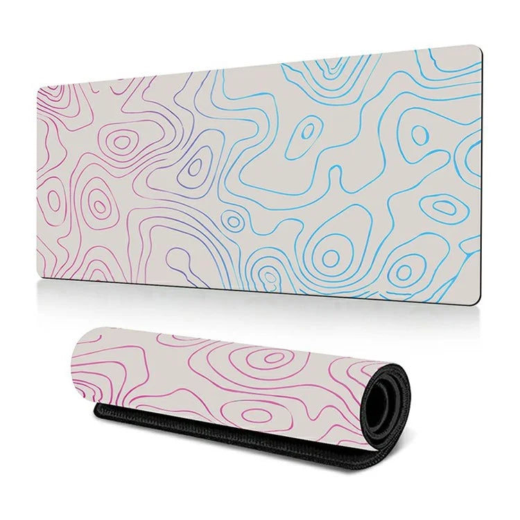 300*800*2mm Stylish Abstract Pattern Large Mouse Pad Natural Rubber Desktop Mat