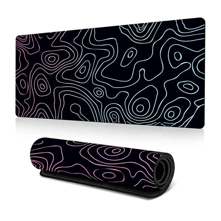 300*800*2mm Stylish Abstract Pattern Large Mouse Pad Natural Rubber Desktop Mat