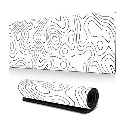 300*800*2mm Stylish Abstract Pattern Large Mouse Pad Natural Rubber Desktop Mat