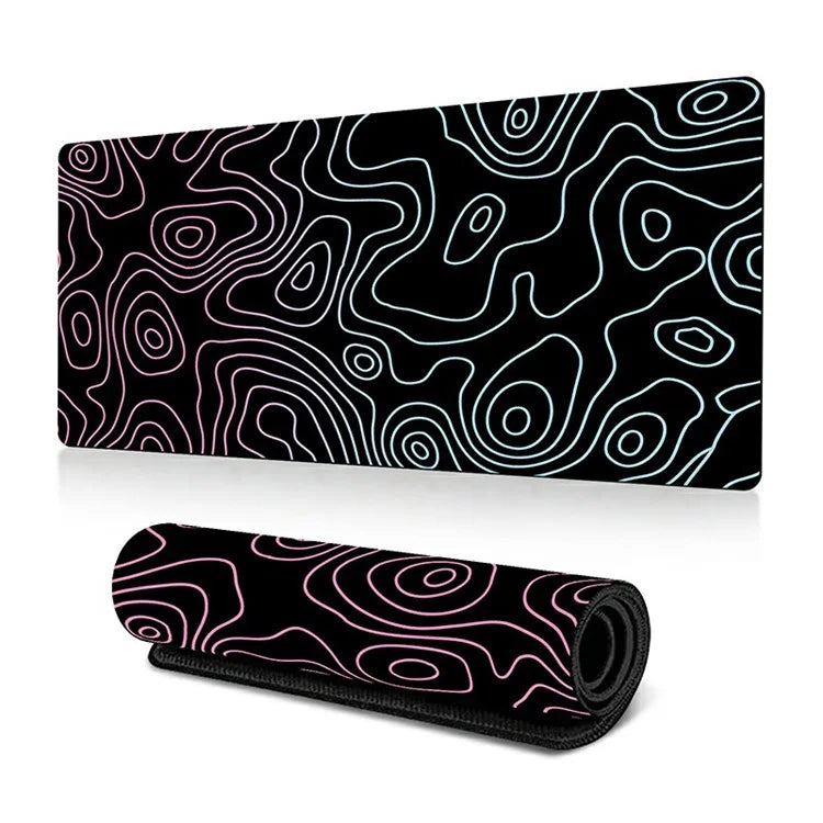 300*800*3mm Stylish Abstract Pattern Mouse Pad Anti-skid Rubber Desktop Mat