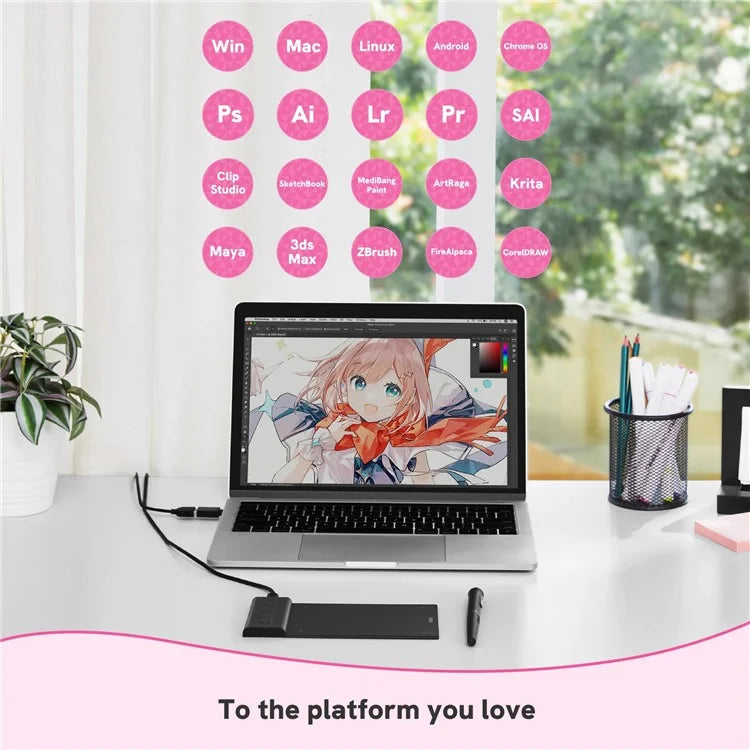 VEIKK VK430 4x3 inch Digital Drawing Tablet with Battery-Free Stylus 8192 Pressure Sensitivity Graphics Board