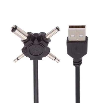PW-010-MO 4-In-1 USB 2.0 to 5.5x2.5mm 4.0x1.7mm Mono 3.5mm 2.5mm Connector Charge Cable, 1.5m