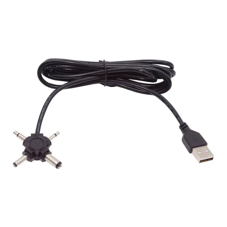PW-010-MO 4-In-1 USB 2.0 to 5.5x2.5mm 4.0x1.7mm Mono 3.5mm 2.5mm Connector Charge Cable, 1.5m