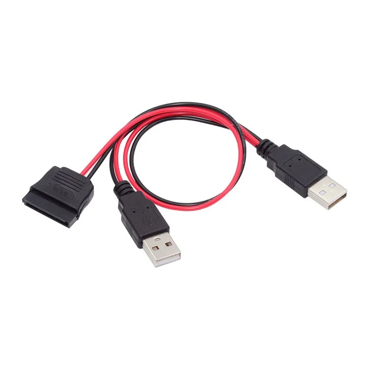U2-070-2P DC 5V Dual USB to SATA 15-Pin Power Cable for 2.5 inch SATA HDD SSD Disk Driver, 5V 2A Max