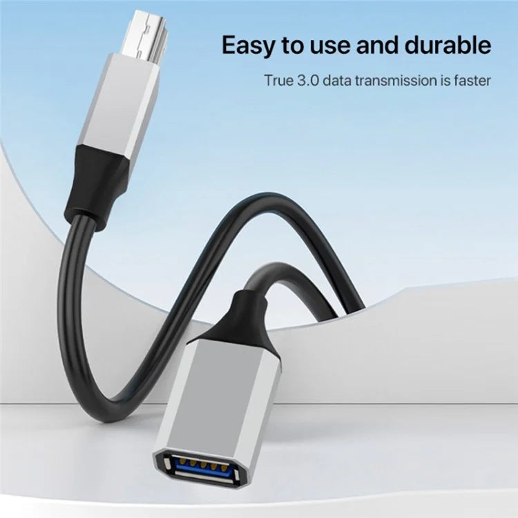 0.5m Type-C 3.1 to USB 3.0 Male Square Port Data Transmission Extension Cable for Printer