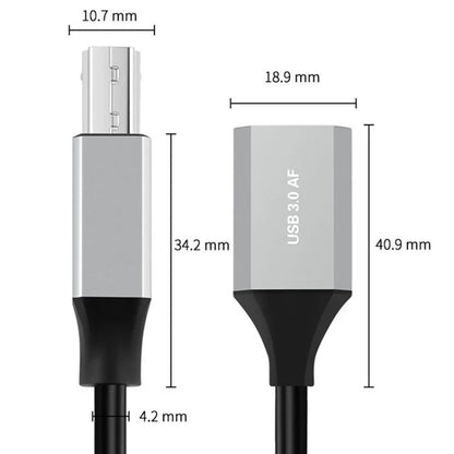 0.5m Type-C 3.1 to USB 3.0 Male Square Port Data Transmission Extension Cable for Printer