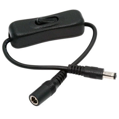 PW-012-DC DC Cable with On / Off Power Switch Button DC 5.5x2.1mm Male to Female for DC 5V Desk Lamp Fan Camera
