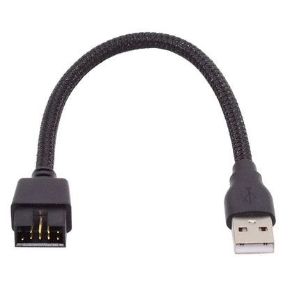 U2-076 Single USB 2.0 Male Type-A to Motherboard 9Pin 10Pin Male Header Cable with Sleeve 20cm