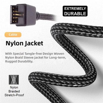 U2-076 Single USB 2.0 Male Type-A to Motherboard 9Pin 10Pin Male Header Cable with Sleeve 20cm