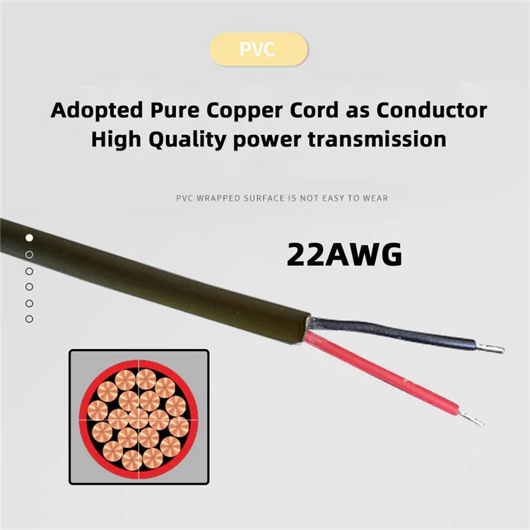 U2-077-RI 1.5m USB Type-A Male to Dual 5.5x2.1mm DC 5V Power Plug Splitter Right Angled 90 Degree Connector Charge Cable