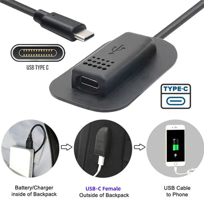 UC-172 USB-C 65W Type-C Male to Female Extension Cable for Outdoor Travel Camping Backpack Charging