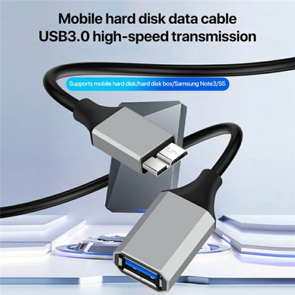0.5m Plug and Play USB-A 3.0 Female to Micro B High Speed Transmission Mobile Hard Disk Data Cable