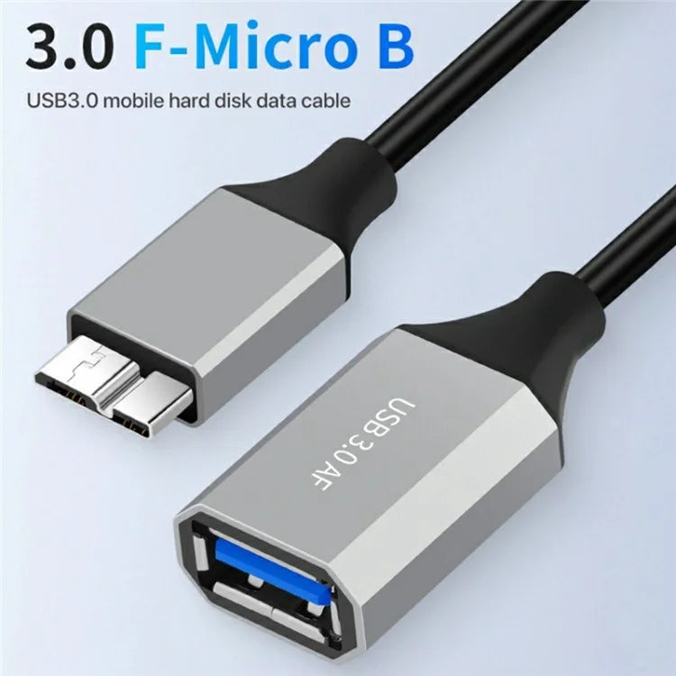 0.5m Plug and Play USB-A 3.0 Female to Micro B High Speed Transmission Mobile Hard Disk Data Cable