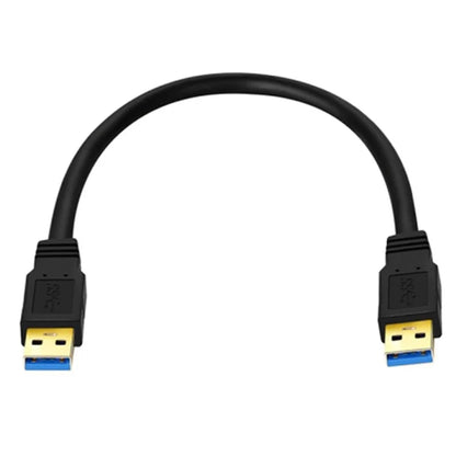 0.6m USB 3.0 Male to Male Mobile Hard Drive Box Data Cable Laptop Radiator Extension Cord, Black