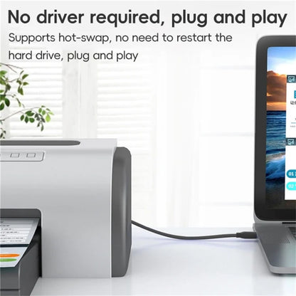 0.6m USB 3.0 Male to Male Mobile Hard Drive Box Data Cable Laptop Radiator Extension Cord, Black