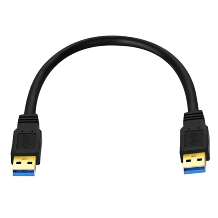 0.3m USB 3.0 Male to Male Mobile Hard Drive Box Data Cable Laptop Radiator Extension Cord, Black