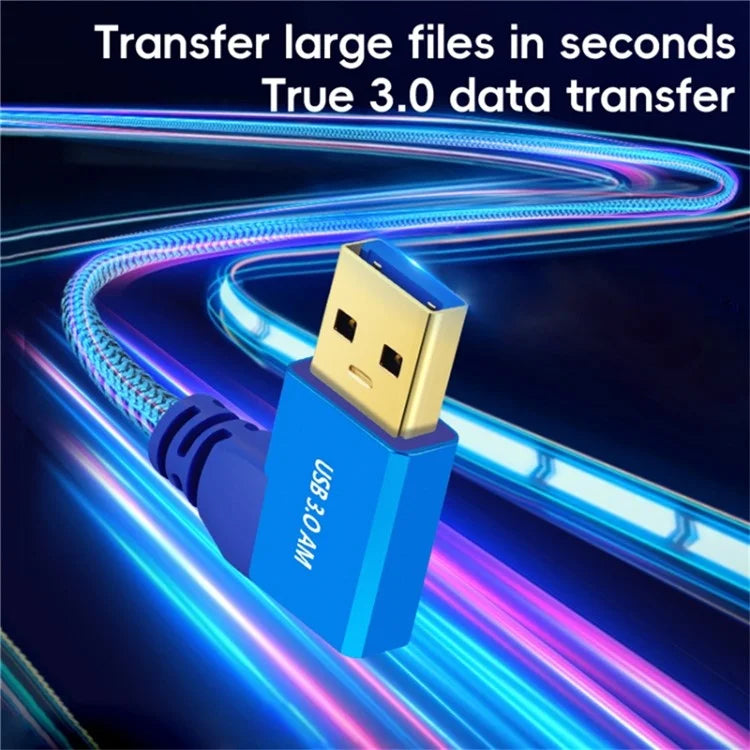 1m Left Angled USB 3.0 Male to Female High Speed Extension Cable for U Disk  /  Mouse  /  Keyboard