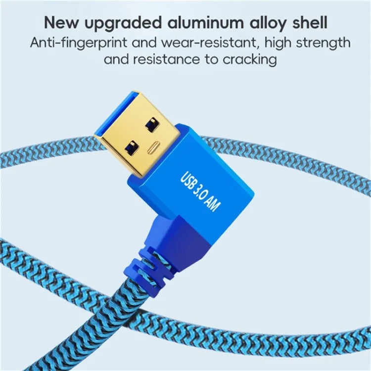 1m Left Angled USB 3.0 Male to Female High Speed Extension Cable for U Disk  /  Mouse  /  Keyboard