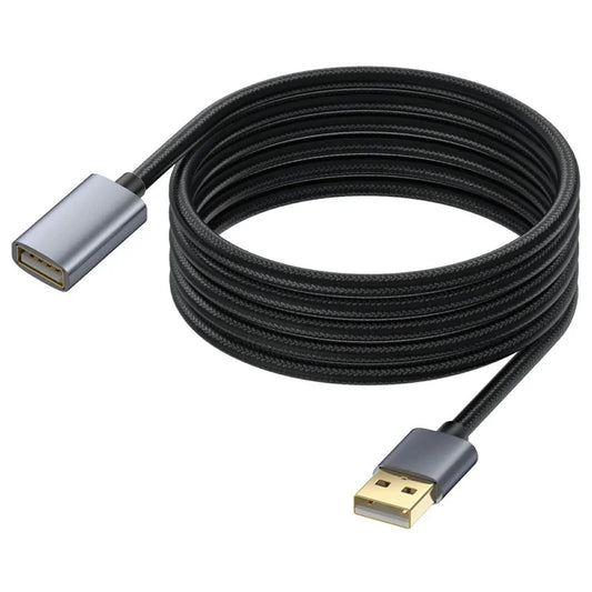 USB Extension Cable 5m USB 2.0 Type A Male to Female Extender Cord for Printer, Keyboard, Mouse, Flash Drive