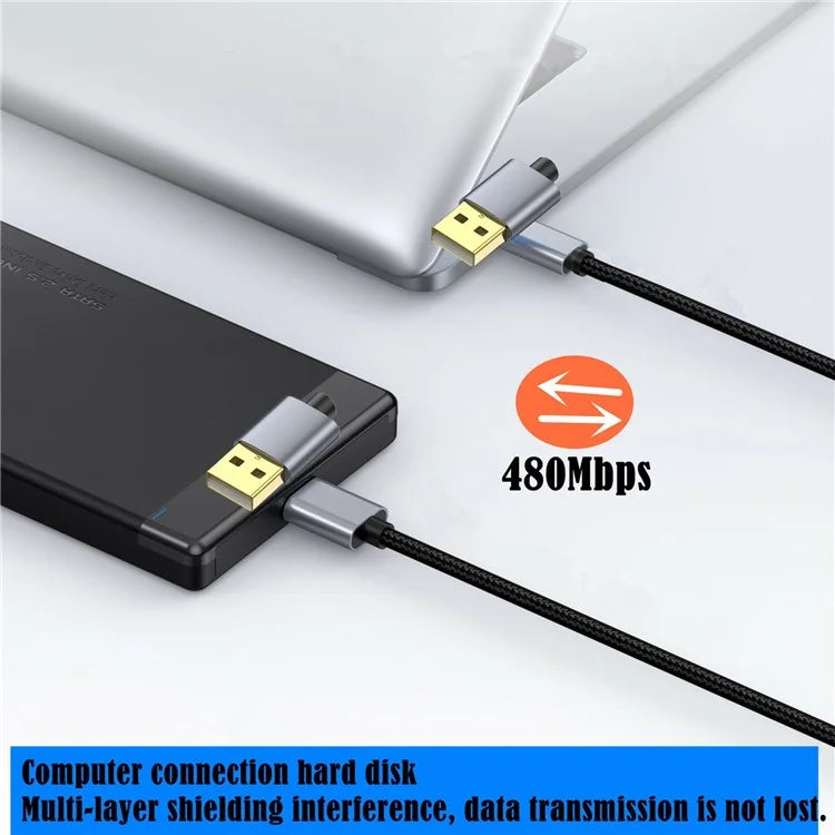 0.3m 480Mbps USB 2.0 Type A Male to Male Cable Extension Cord for ...
